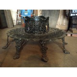 Ornate circular Tree Seat in Dark green.
