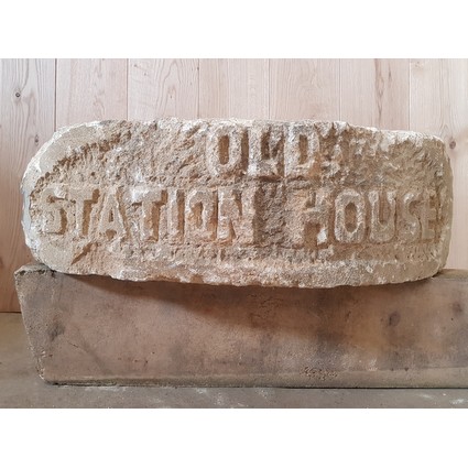 Reclaimed (Sandstone) Carved Stone 'OLD STATION HOUSE' (CDC-CARVEDSTONE)