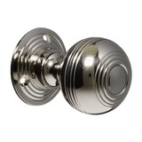Door knobs - Handles - Georgian - Vintage - Nickel - Reeded - Style 10