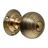 Door knobs - LARGE - Victorian - Vintage - Brass - Beehive - Style 11