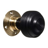 Door knobs - Handles - Georgian - Vintage - Wooden - Reeded - Style 4