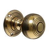 Door knobs - Handles - Georgian - Vintage - Brass - Reeded - Style 9
